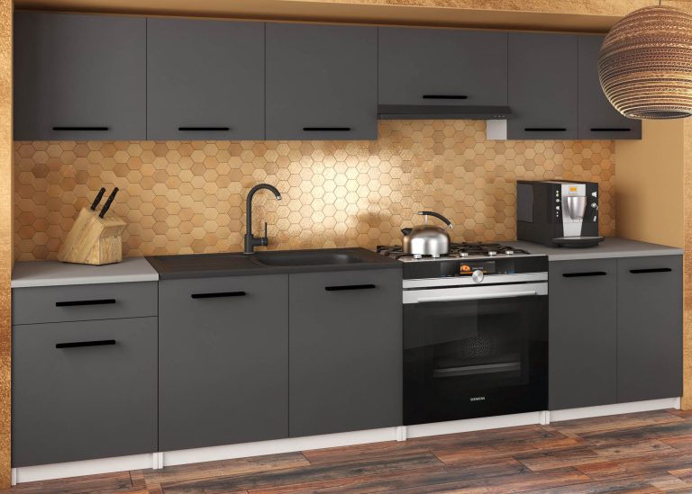 Mobili da cucina 240 cm grigio antracite grafite senza piano di lavoro Produttore TOR UNIQA2/3/WT/SR/BB/B1