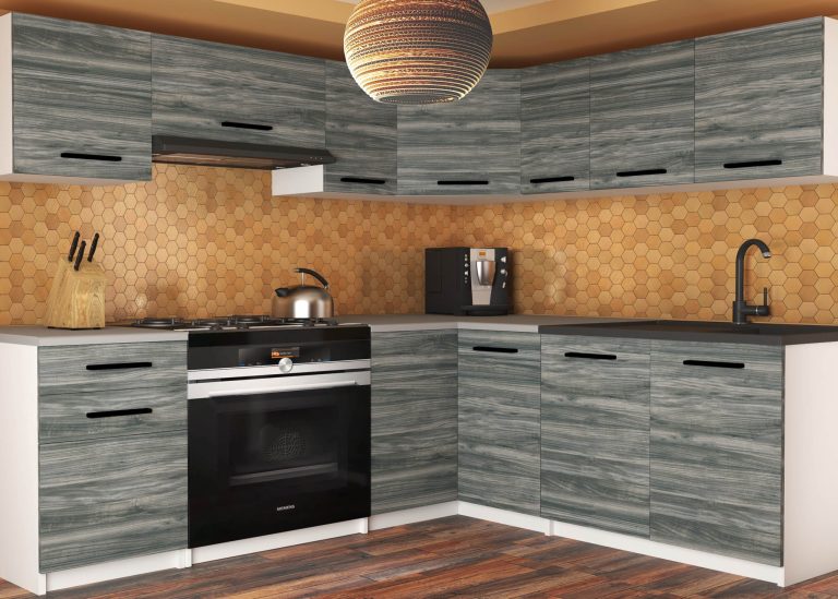Mobili da cucina 360 cm grigio antracite grafite senza piano di lavoro Produttore TOR LIDIAUNIQA2/3/WT/GW1/BB/B1