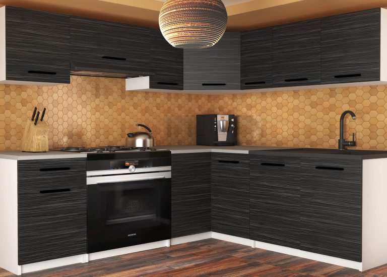 Mobili da cucina 360 cm nero ebano scuro senza piano di lavoro Produttore TOR LIDIAUNIQA2/3/WT/HK/BB/B1