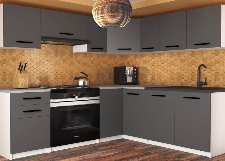 Mobili da cucina 360 cm grigio antracite grafite senza piano di lavoro Produttore TOR LIDIAUNIQA2/3/WT/SR/BB/B1