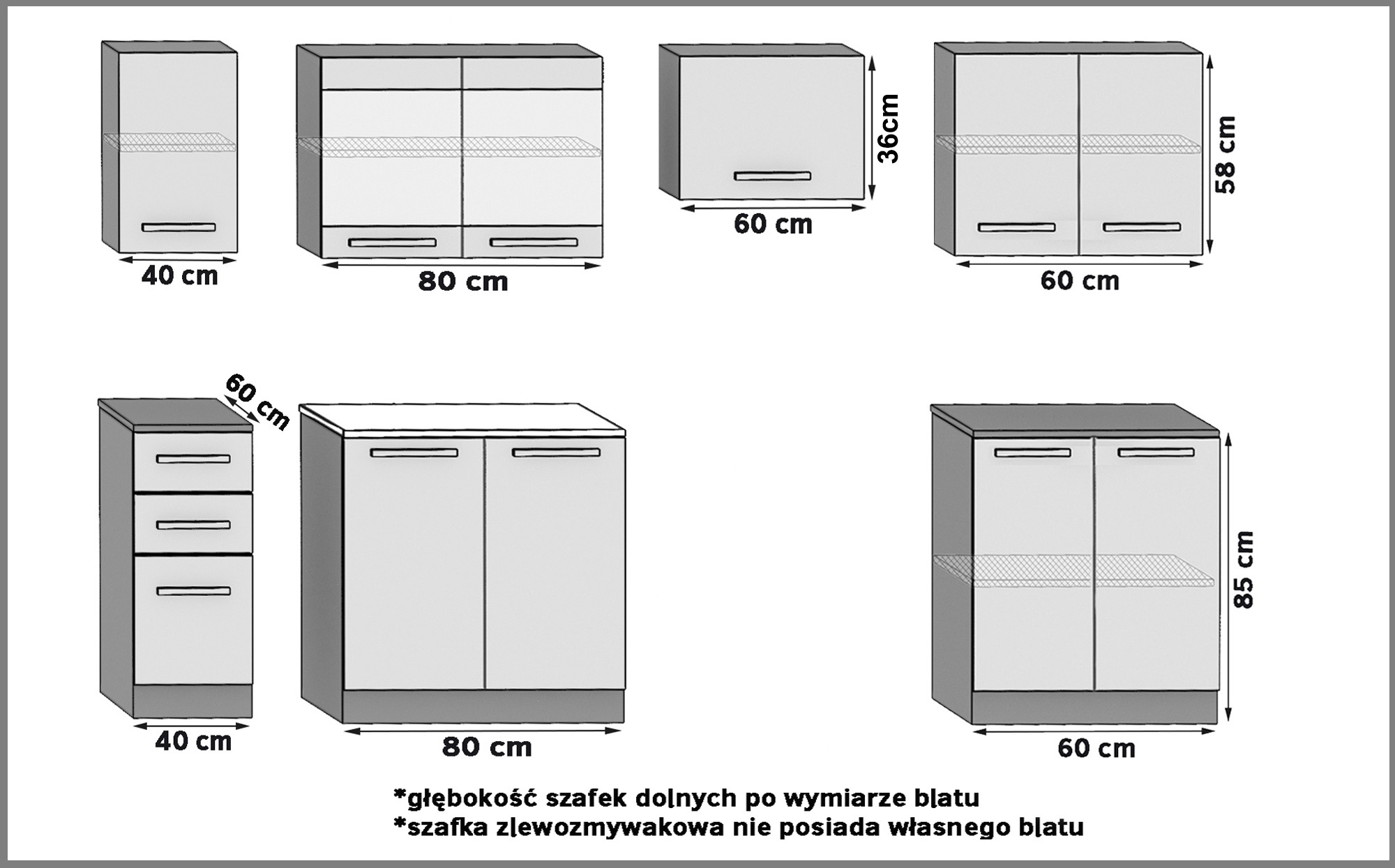 Mobili da cucina 240 cm bianchi opachi con piano di lavoro Produttore TOR MARIKA2/4/WT/WT/0/B1