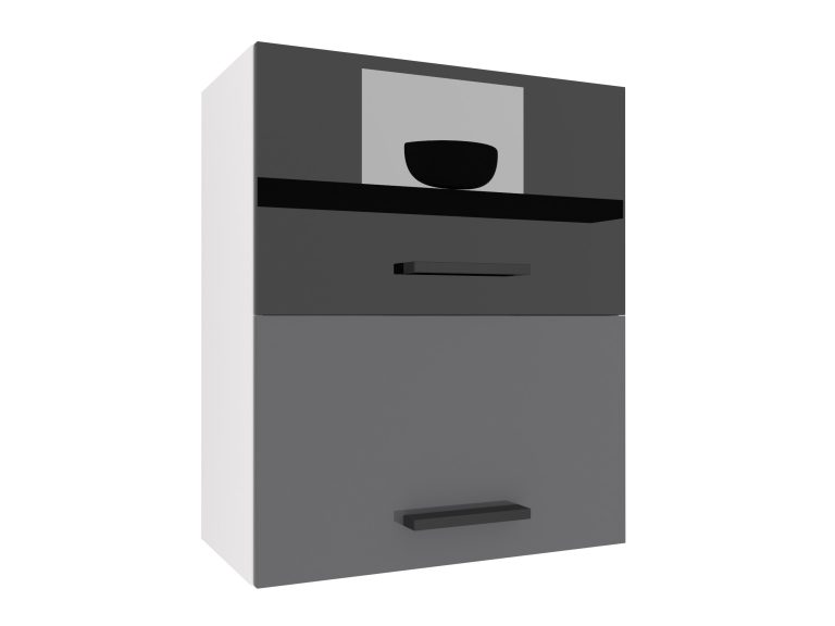 Mobile da cucina Belini superiore 60 cm nero lucido / grigio lucido Produttore INF SGP2-60/1/WT/BS/0/B1