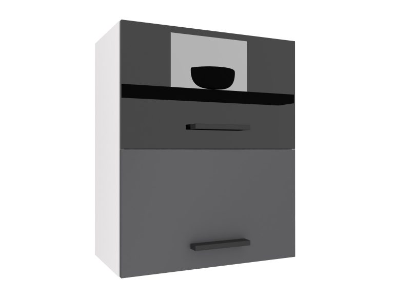 Mobile da cucina Belini superiore 60 cm nero lucido / grigio opaco Produttore INF SGP2-60/1/WT/BSR/0/B1