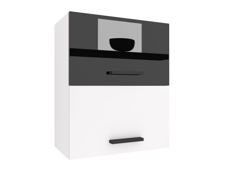 Mobile da cucina Belini superiore 60 cm nero lucido / bianco opaco Produttore INF SGP2-60/1/WT/BWT/0/B1