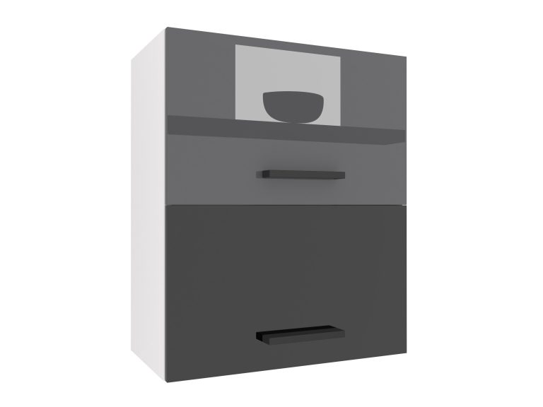 Mobile da cucina Belini superiore 60 cm grigio lucido / nero lucido Produttore INF SGP2-60/1/WT/SB/0/B1