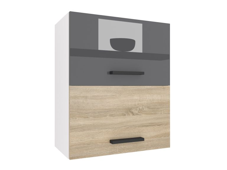 Mobile da cucina Belini superiore 60 cm grigio lucido / rovere sonoma Produttore INF SGP2-60/1/WT/SDS/0/B1