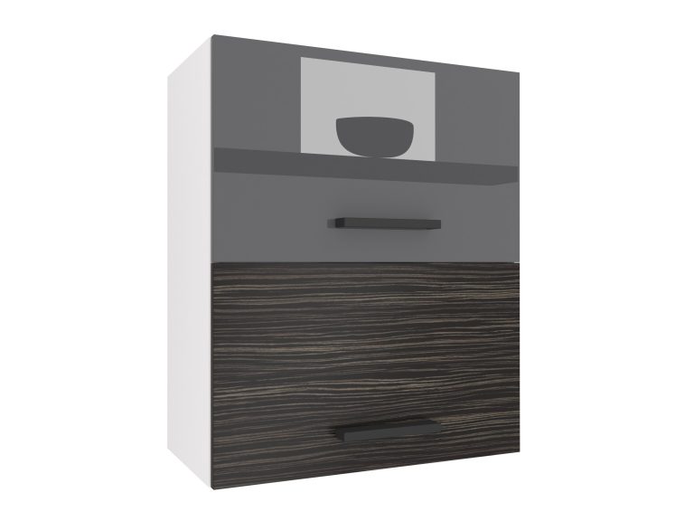 Mobile da cucina Belini superiore 60 cm grigio lucido / ebano reale Produttore INF SGP2-60/1/WT/SHK/0/B1