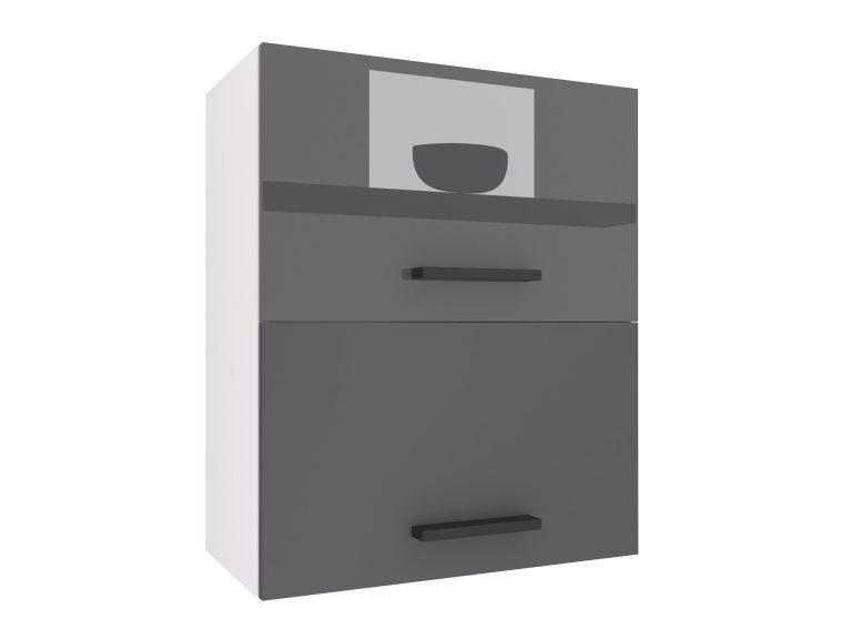 Mobile da cucina Belini superiore 60 cm grigio lucido / grigio opaco Produttore INF SGP2-60/1/WT/SSR/0/B1