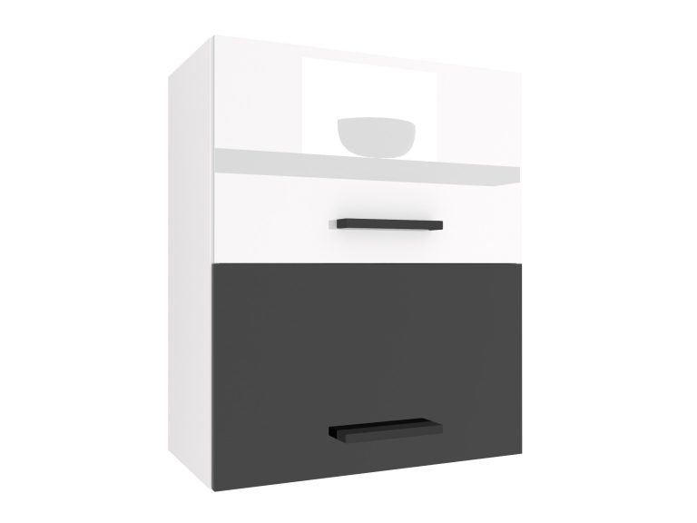 Mobile da cucina Belini superiore 60 cm bianco lucido / nero lucido Produttore INF SGP2-60/1/WT/WB/0/B1