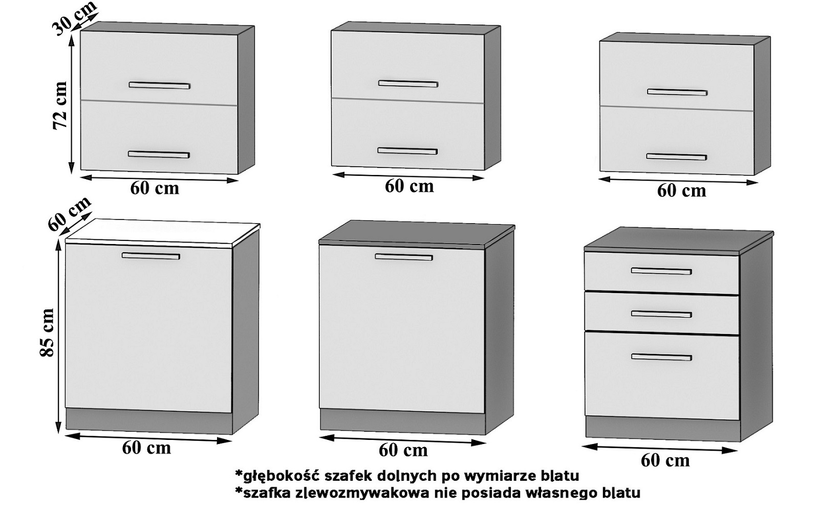 Mobili da cucina 180 cm nero ebano scuro senza piano di lavoro Produttore TOR PRIMERA2/2/WT/HK/BB/B1