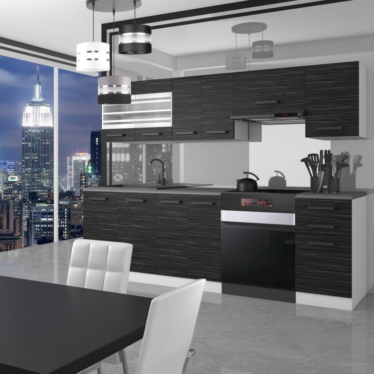 Belini Cucina Premium 240 cm royal ebony senza piano di lavoro LILY Produttore TOR LILY/0/WT/HK/0/B1