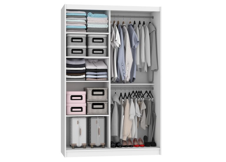 Armadio scorrevole 133 cm con specchio bianco opaco Produttore MBP SZP2/2/W/W/0/AL