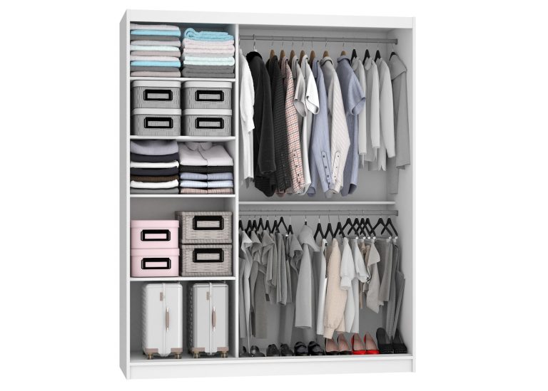 Armadio scorrevole 158 cm grigio acciaio lucido Produttore BM SZP3/2/B/W/S/HI