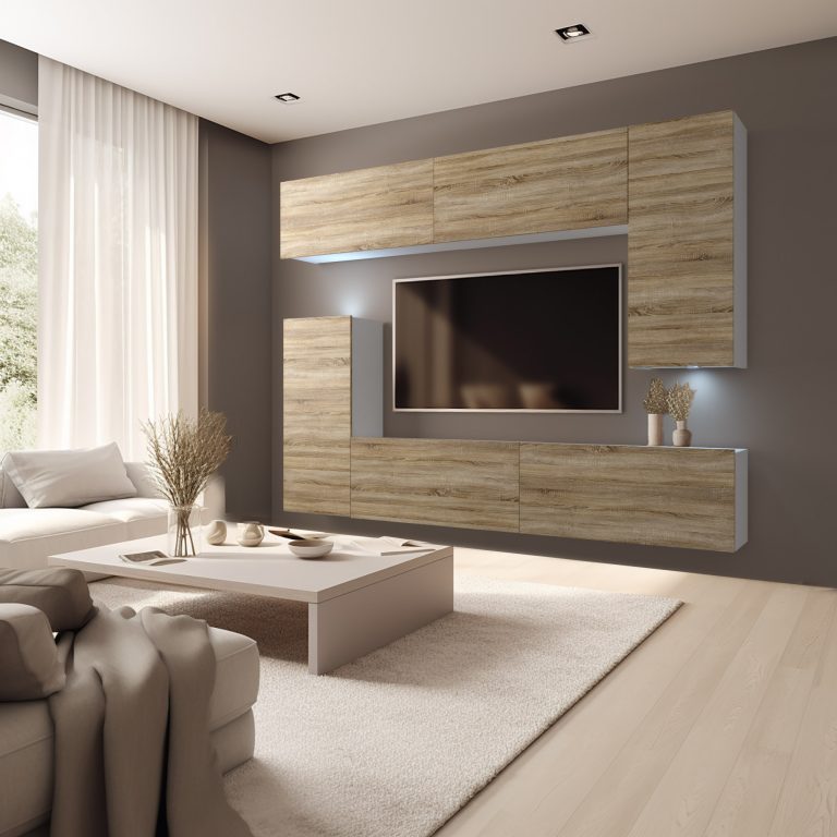 Parete attrezzata Belini Premium Versione completa Rovere Sonoma + Illuminazione LED Nexum 129 Produttore NEX 8/0/W/DS/0/0/PP