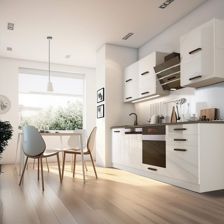 Belini Cucina Premium 240 cm bianco lucido con piano di lavoro MADISON Produttore INF MADISON/0/WT/W/B/B1