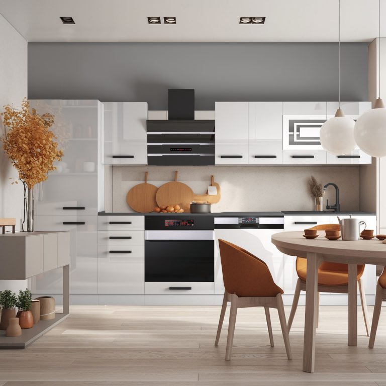 Belini Cucina Premium 300 cm bianco lucido con piano di lavoro ROSE Produttore INF ROSE/0/WT/W/B/B1