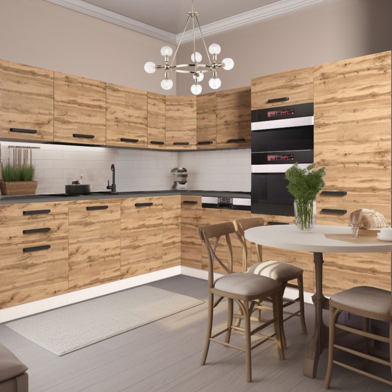 Belini Cucina angolare  Premium 540 cm rovere Sonoma con piano di lavoro JANE Produttore TOR JANE/0/WT/DS/B/B1






