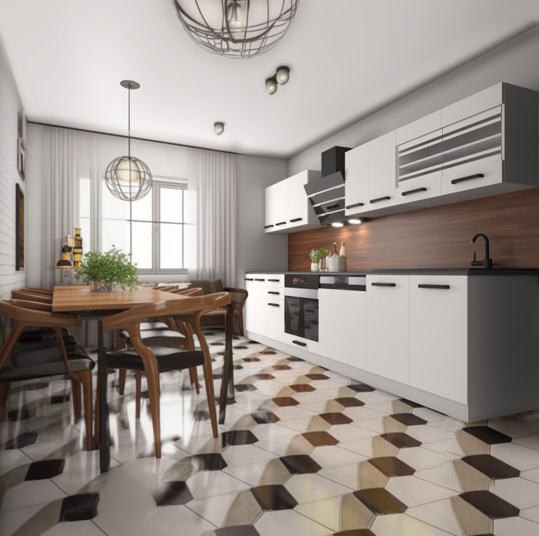 Belini Cucina Premium 300 cm bianco opaco con piano di lavoro LUCY Produttore TOR LUCY/0/WT/WT/B/B1