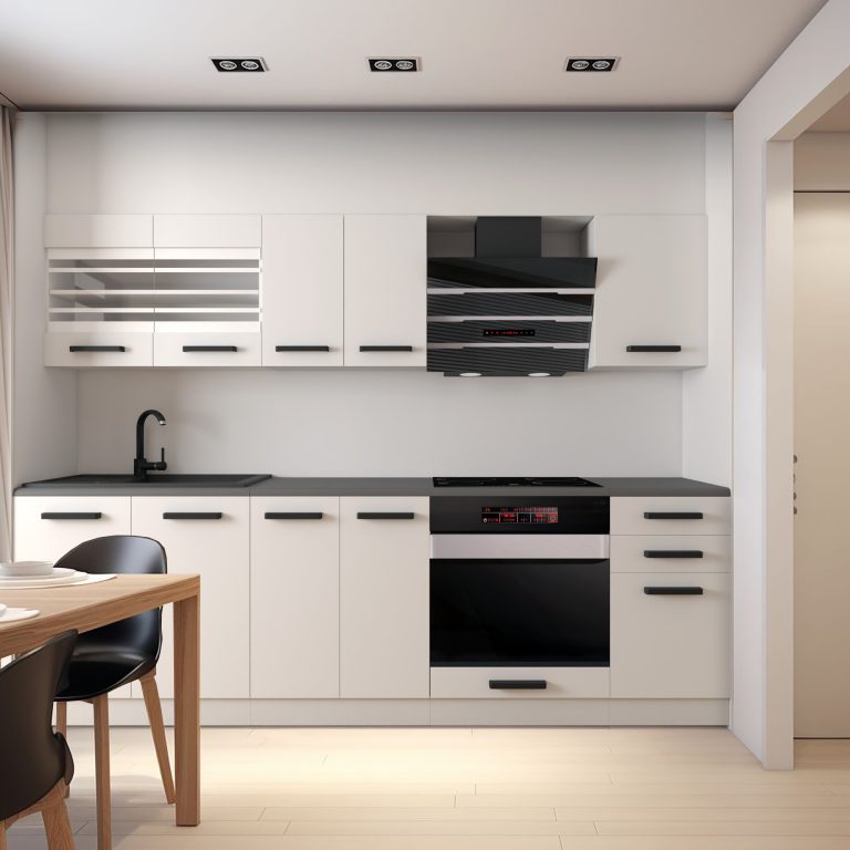 Belini Cucina Premium 240 cm bianco opaco con piano di lavoro MARGARET Produttore TOR MARGARET/0/WT/WT/B/B1