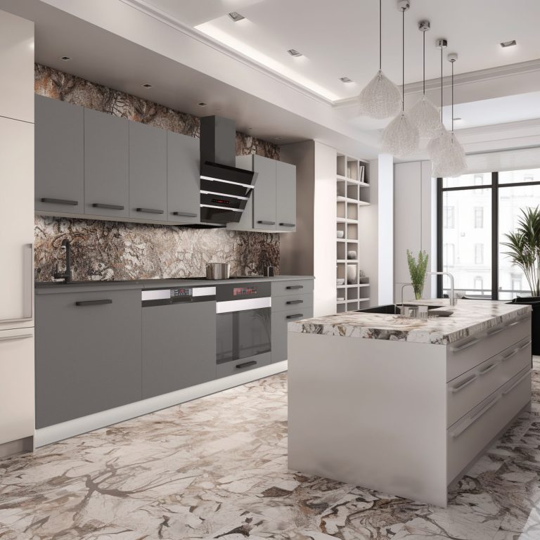 Belini Cucina Premium 240 cm grigio opaco con piano di lavoro SUSAN Produttore TOR SUSAN/0/WT/SR/B/B1