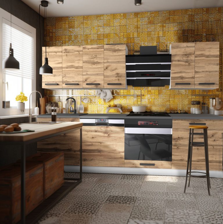 Belini Cucina Premium 240 cm rovere Wotan con piano di lavoro SUSAN Produttore TOR SUSAN/0/WT/DW/B/B1