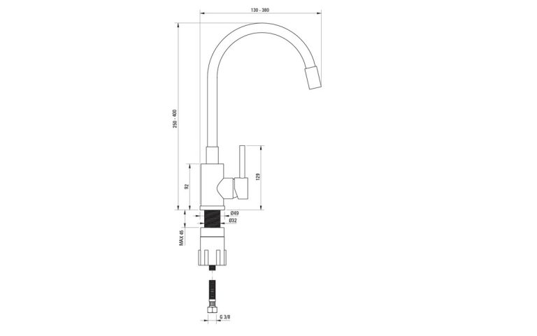 AKTIONSSET: lavello in granito + rubinetto da cucina con bocca flessibile ZQZ 2513 / BOC B720