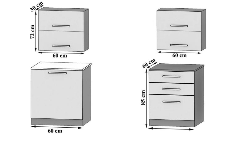 Mobili da cucina 120 cm bianco lucido nero lucido senza piano di lavoro Produttore INF ELEGANTA2/2/WT/WB/BB/B1