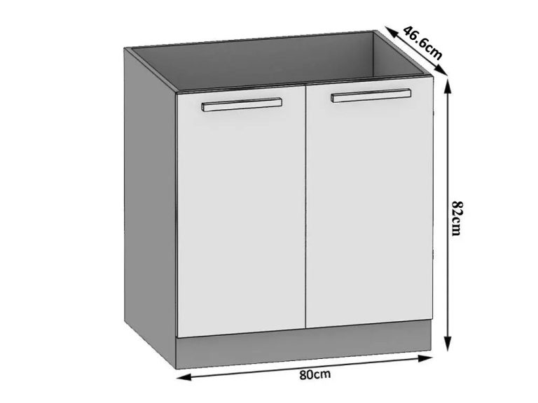 Mobile da cucina Belini con lavello 80 cm bianco opaco senza piano di lavoro Produttore TOR SDZ80/0/WT/WT/0/B1
