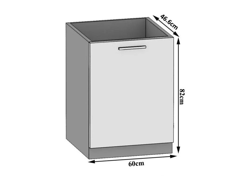 Mobile da cucina Belini con lavello 60 cm bianco opaco senza piano di lavoro Produttore TOR SDZ60/0/WT/WT/0/B1
