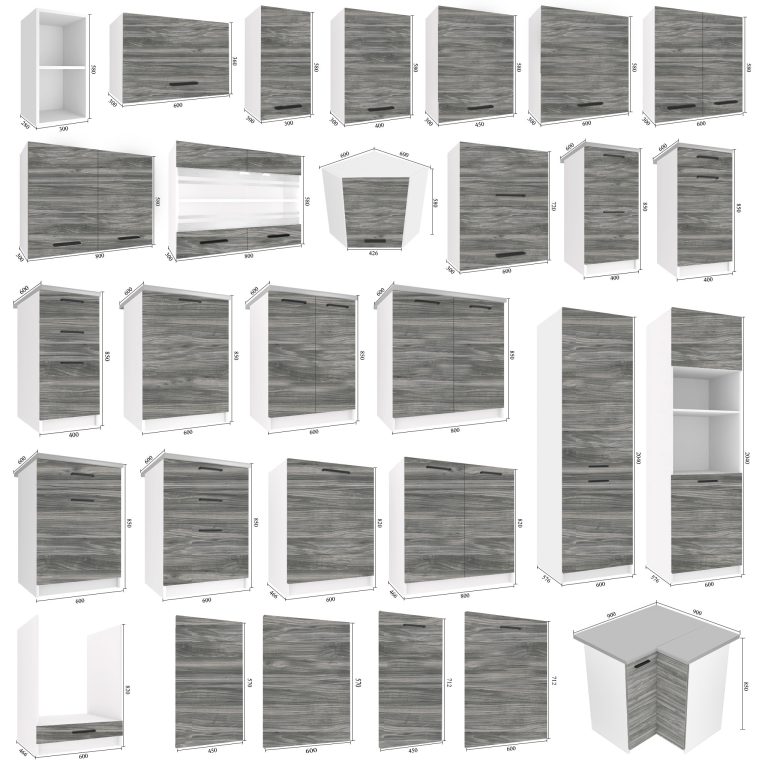 Pannello per lavastoviglie Belini a vista 60 cm grigio antracite Glamour Wood Produttore TOR PO60/1/WT/GW/0/0