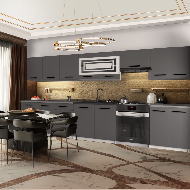 Mobili da cucina 320 cm grigio antracite grafite con piano di lavoro Produttore TOR JULIA/4/WT/SR/0/B1