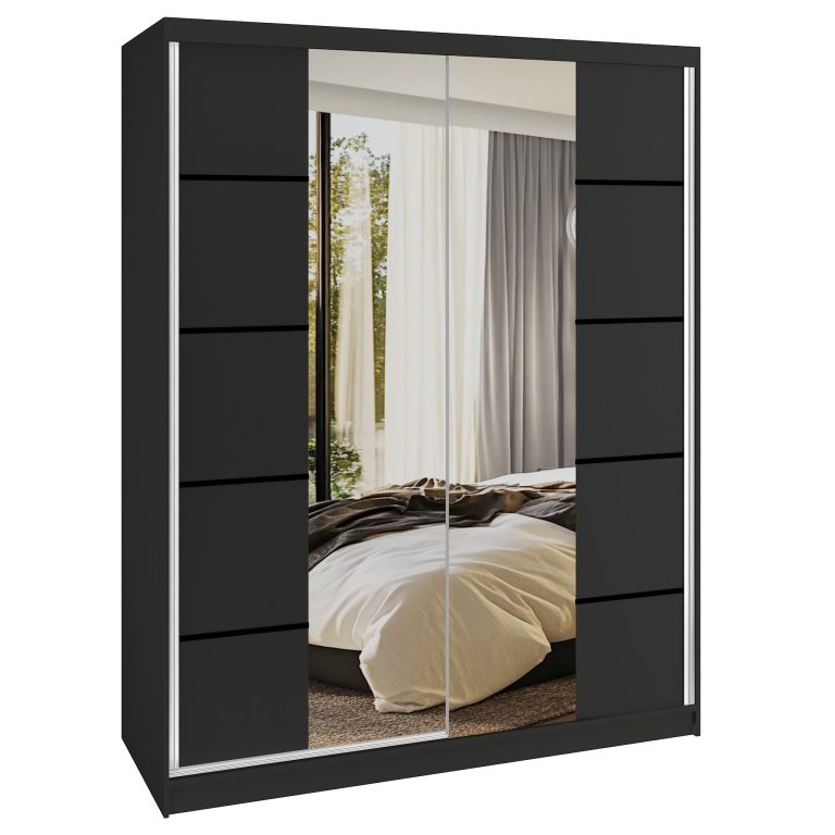 Armadio scorrevole SERENITY 133 cm nero opaco Produttore ME SERENITY SZP6/0/B/B/0/HIAL