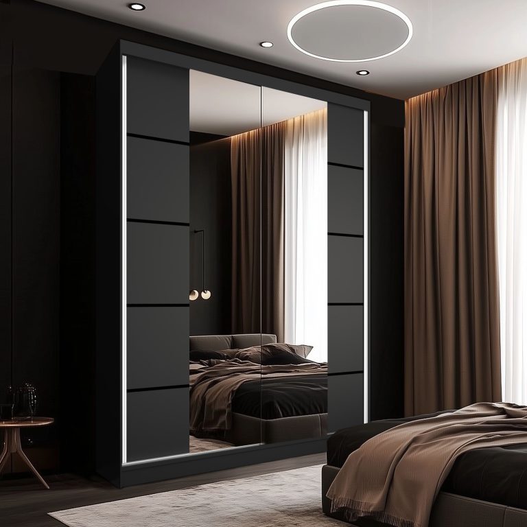 Armadio scorrevole SERENITY 133 cm nero opaco Produttore ME SERENITY SZP6/0/B/B/0/HIAL