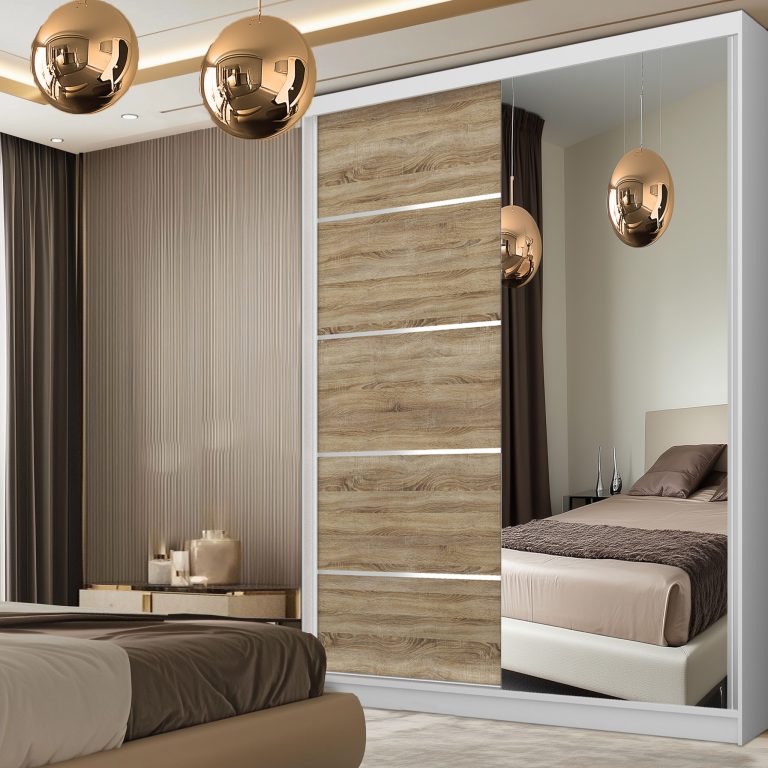 armadio scorrevole SERENITY 133 cm rovere sonoma opaco Produttore MBP SERENITY SZP6/0/W/DS/0/HIAL