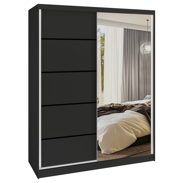 Armadio scorrevole SERENITY  133 cm nero opaco Produttore MBP SERENITY SZP6/0/B/B/0/HIAL