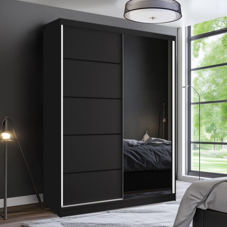 Armadio scorrevole SERENITY  133 cm nero opaco Produttore MBP SERENITY SZP6/0/B/B/0/HIAL
