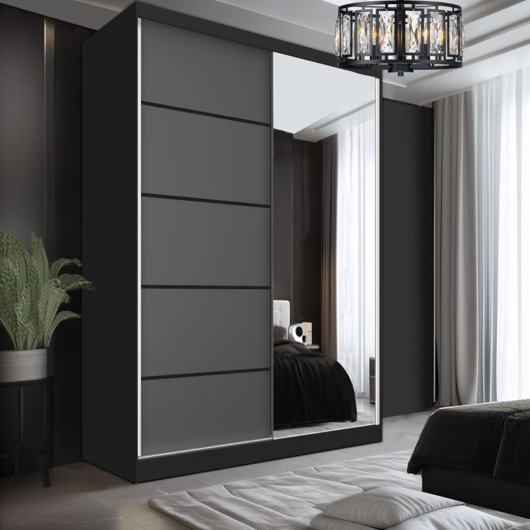 Armadio scorrevole SERENITY 133 cm grigio opaco Produttore MBP SERENITY SZP6/0/B/SR/0/HIAL