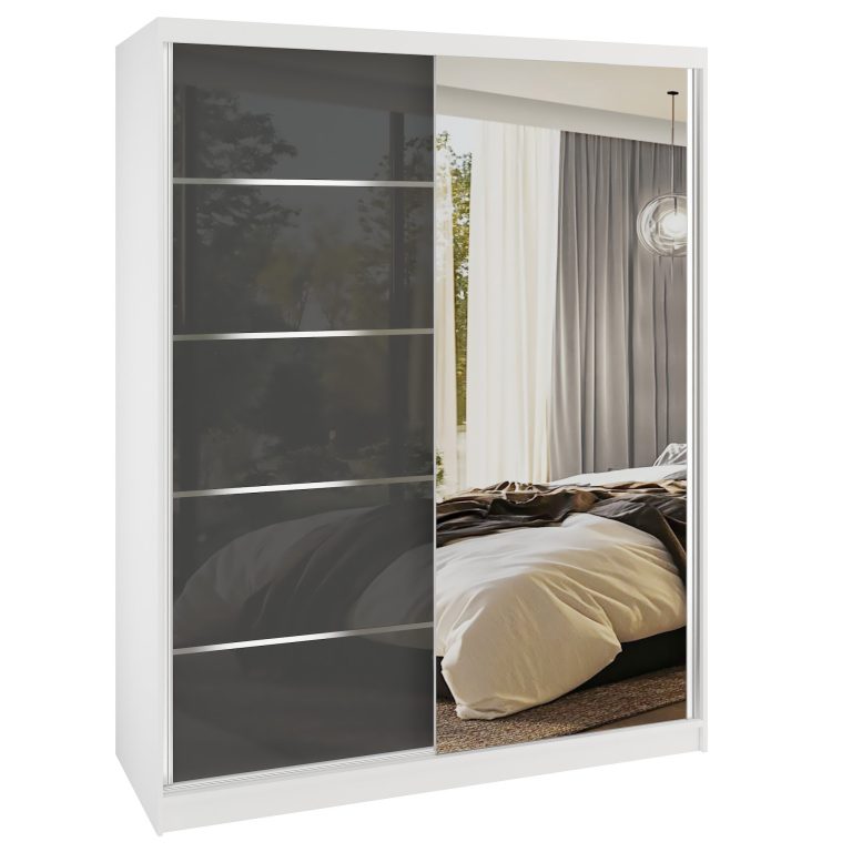 Armadio scorrevole SERENITY 133 cm bianco grigio Produttore MGB SERENITY SZP6/0/W/S/0/HIAL