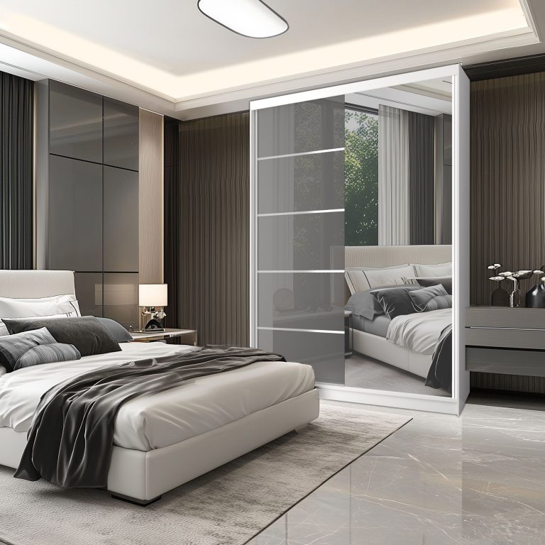 Armadio scorrevole SERENITY 133 cm bianco grigio Produttore MGB SERENITY SZP6/0/W/S/0/HIAL