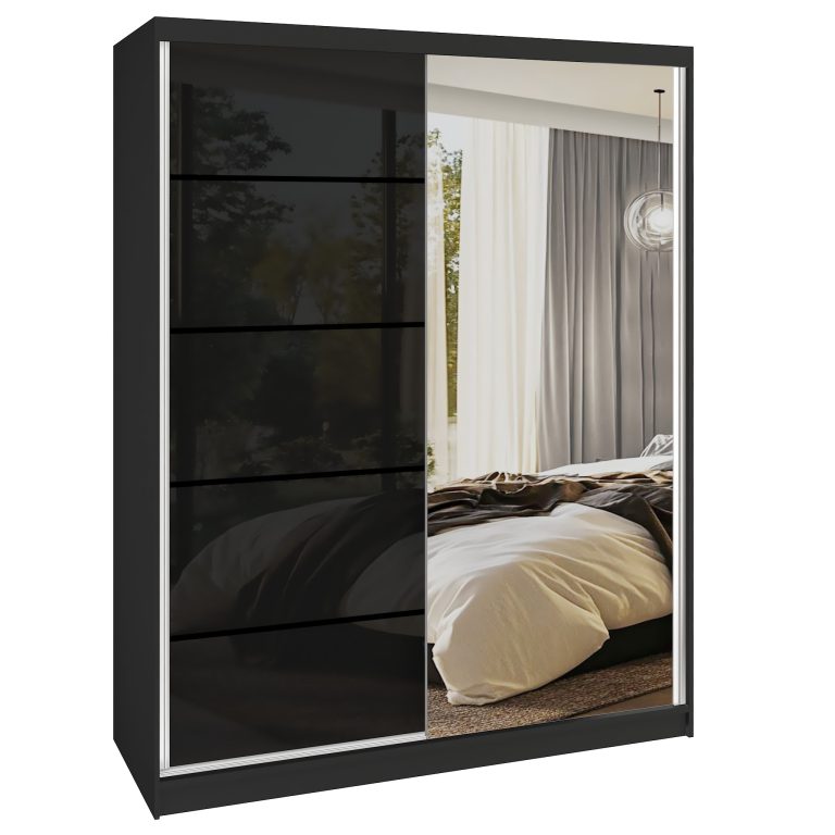 Armadio scorrevole SERENITY 133 cm nero lucido Produttore MGB SERENITY SZP6/0/B/B/0/HIAL