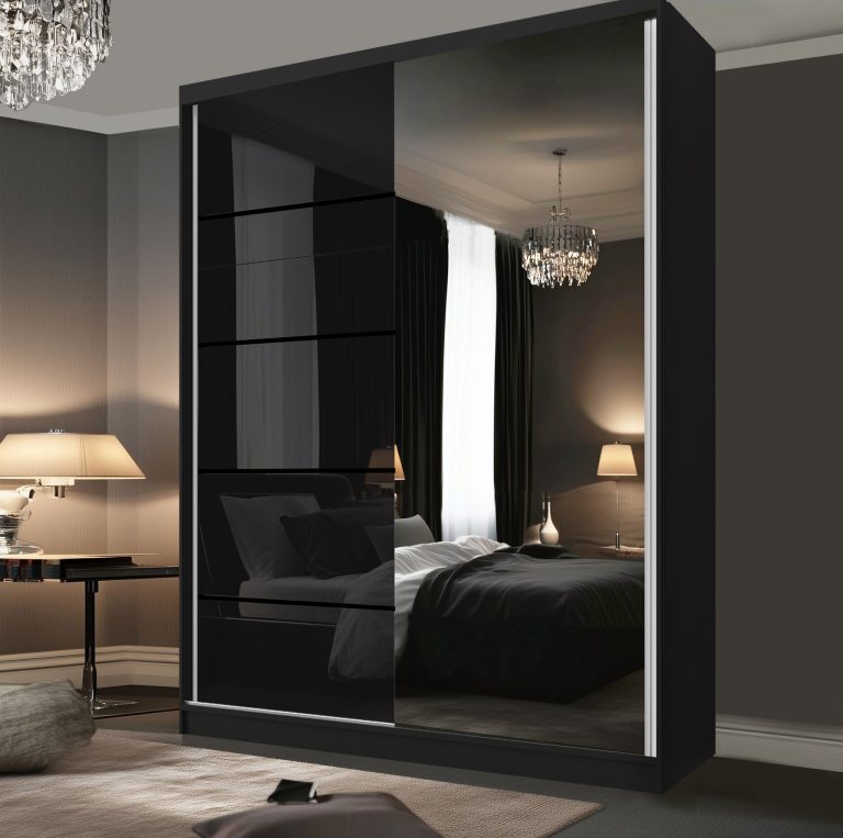 Armadio scorrevole SERENITY 133 cm nero lucido Produttore MGB SERENITY SZP6/0/B/B/0/HIAL