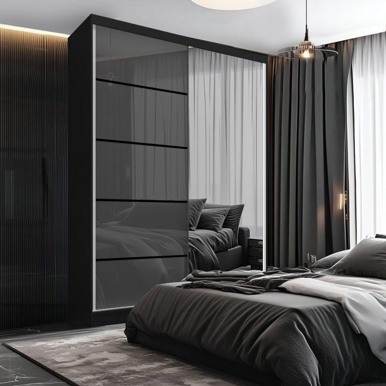 Armadio scorrevole SERENITY 133 cm grigio lucido Produttore MGB SERENITY SZP6/0/B/S/0/HIAL