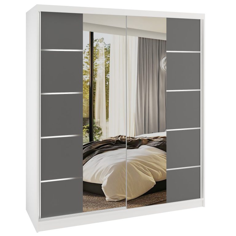 Armadio scorrevole SERENITY 158 cm in grigio opaco Produttore ME SERENITY SZP7/0/W/SR/0/HIAL