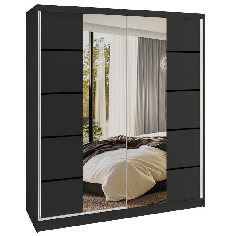 Armadio scorrevole SERENITY 158 cm nero opaco Produttore ME SERENITY SZP7/0/B/B/0/HIAL