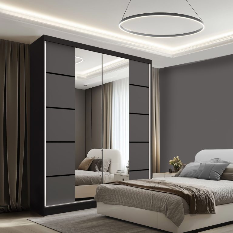 Armadio scorrevole SERENITY 158 cm in grigio opaco Produttore ME SERENITY SZP7/0/B/SR/0/HIAL