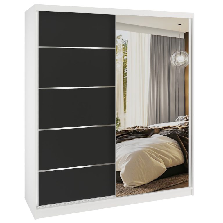 Armadio scorrevole SERENITY 158 cm nero opaco Produttore MBP SERENITY SZP7/0/W/B/0/HIAL