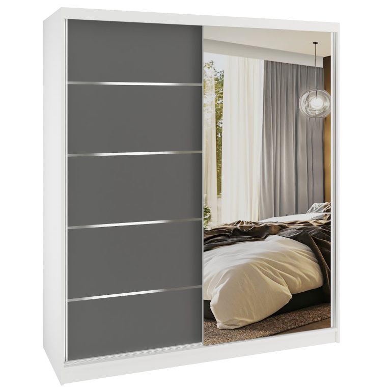 Armadio scorrevole SERENITY 158 cm in grigio opaco Produttore MBP SERENITY SZP7/0/W/SR/0/HIAL
