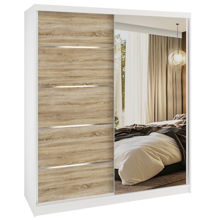 armadio scorrevole SERENITY 158 cm rovere sonoma opaco Produttore MBP SERENITY SZP7/0/W/DS/0/HIAL