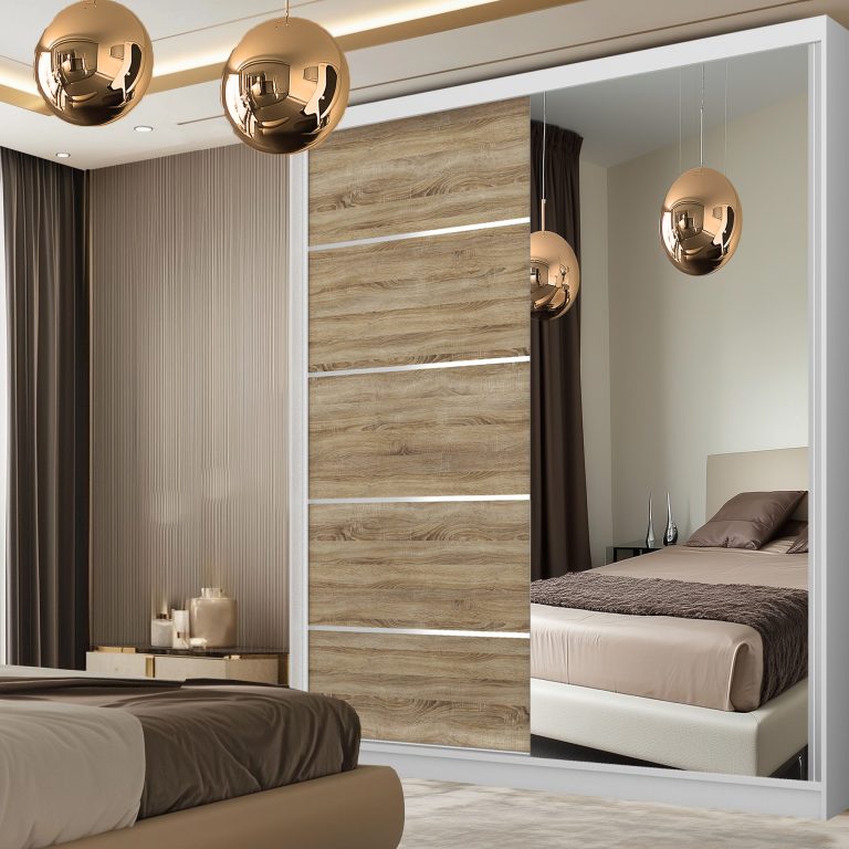 armadio scorrevole SERENITY 158 cm rovere sonoma opaco Produttore MBP SERENITY SZP7/0/W/DS/0/HIAL