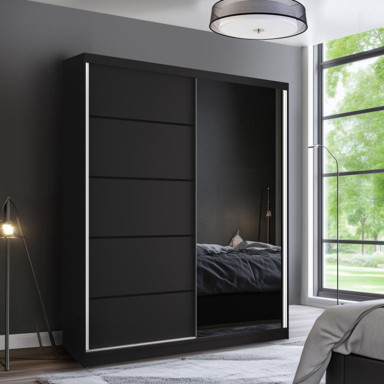 Armadio scorrevole SERENITY 158 cm nero opaco Produttore MBP SERENITY SZP7/0/B/B/0/HIAL